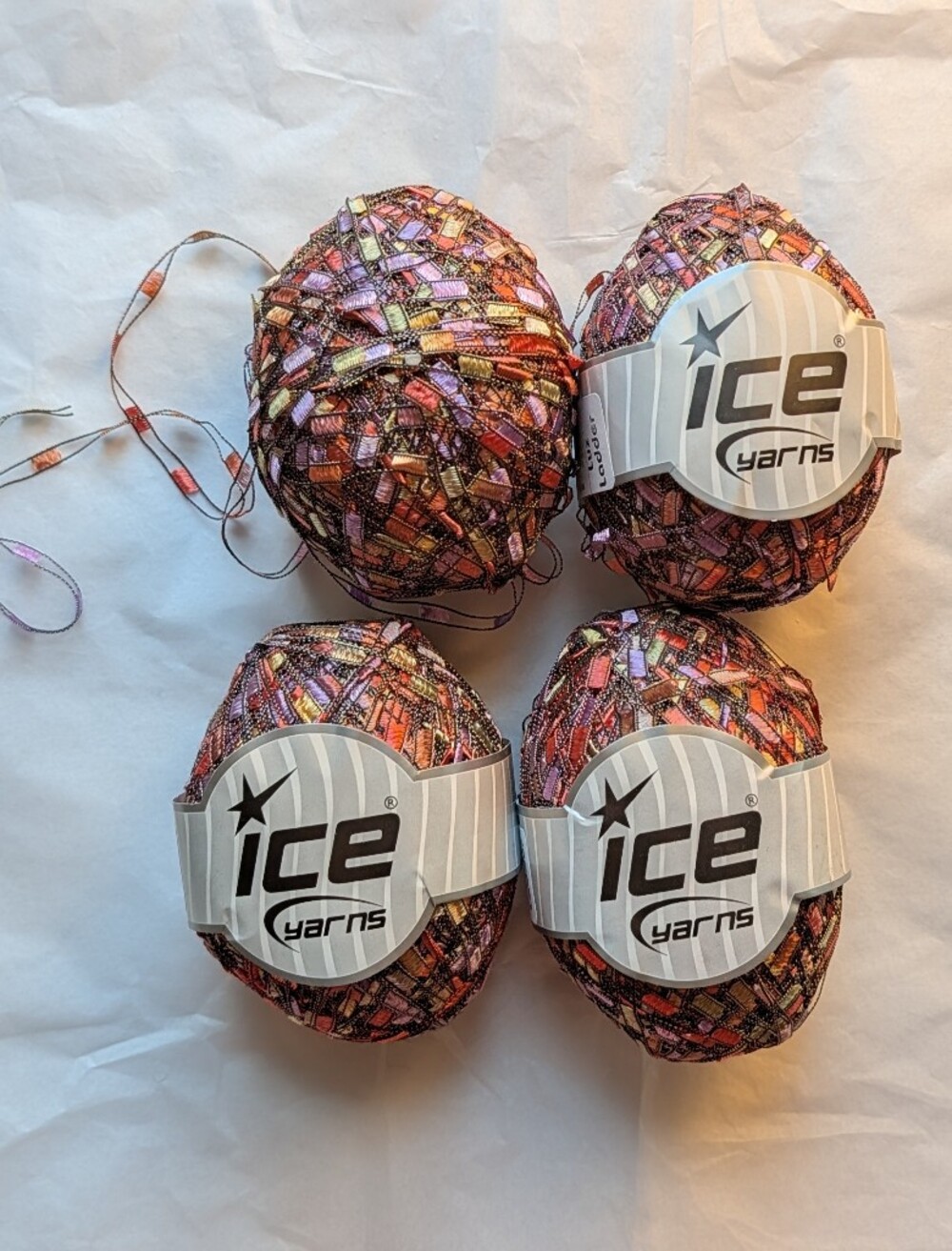 4 skeins of Ice Yarns Ladder Lux yarn